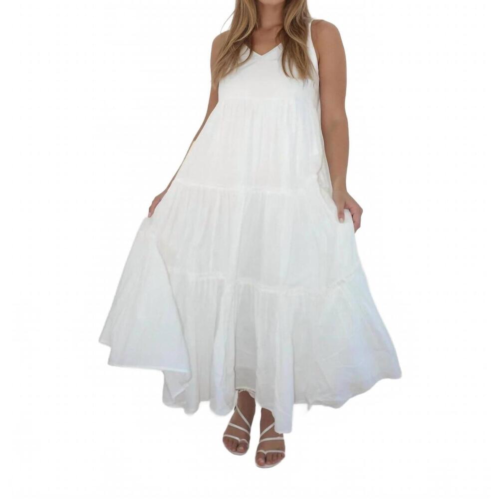 NEW NIBI MTK donna tier dress in white